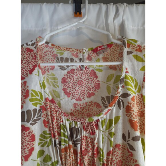 Boden Floral Cotton Dress – Coral Orange Flower Print Summer Boho Knee Length - Picture 6 of 10